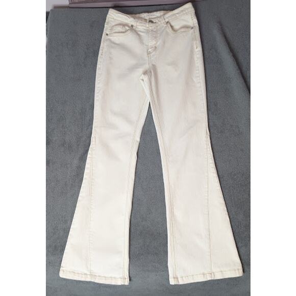 BANJARA womens/Junior cream flare jeans size 7/27 High rise waist - Picture 1 of 9